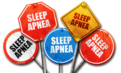 sleep apnea, 3D rendering, rough street sign collection