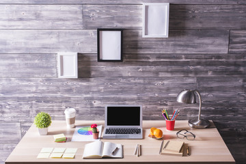 Modern workplace closeup