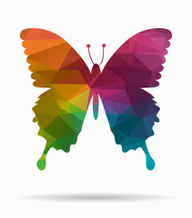 butterfly fly poly icon