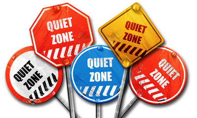 Quiet zone sign, 3D rendering, rough street sign collection