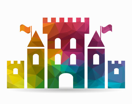 fantasy castle poly icon