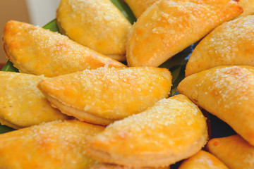 Freshly baked cookies with curd