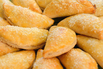 Freshly baked cookies with curd