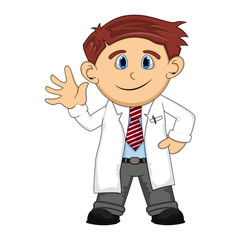 A doctor smiling cartoon