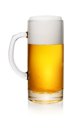 Glass of beer on white
