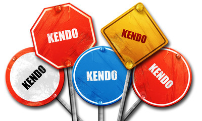 kendo sign background, 3D rendering, rough street sign collectio