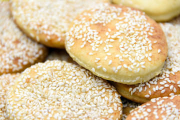 Oval cookies with sesame