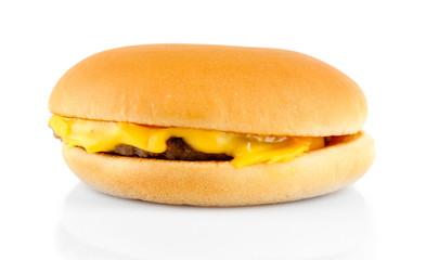 Tasty cheeseburger, isolated on white