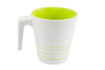 White mug with green stripes