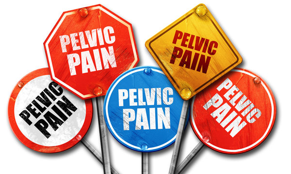 pelvic pain, 3D rendering, rough street sign collection