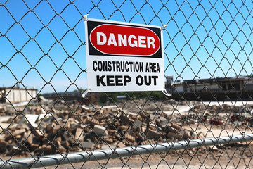 danger construction area keep out