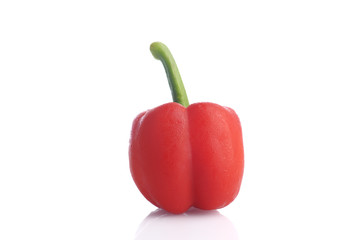 Fresh Red Bell Pepper On Isolated White Background