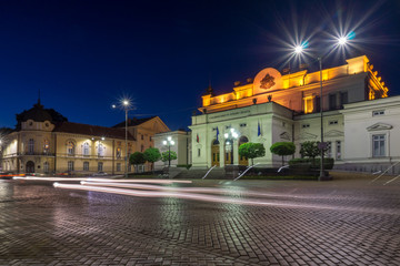 Fototapeta na wymiar Amazing Night photo of National Assembly in city of Sofia, Bulgaria