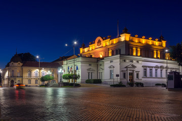 Fototapeta na wymiar Amazing Night photo of National Assembly in city of Sofia, Bulgaria