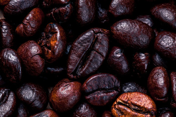 Coffee beans. Drink. Background