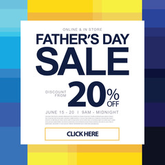 Fathers Day Holiday Sale Promotion Design Coupon Template