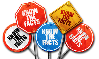 know the facts, 3D rendering, rough street sign collection