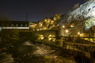Luxembourg City night river