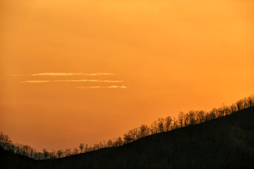 Silhouette of Mountains