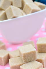 Group of sugar brown cubes