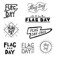 Vector logos and labels Flag day