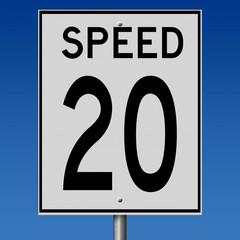 Sign for speed limit of 20