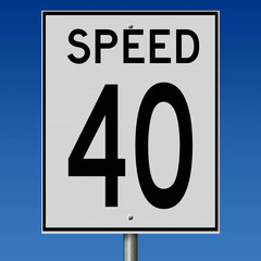 Sign for speed limit of 40