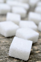 Group of sugar white cubes