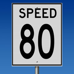 Sign for speed limit of 80