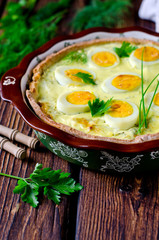 Quiche with cabbage and eggs