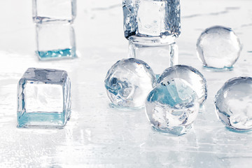 Ice cubes and balls