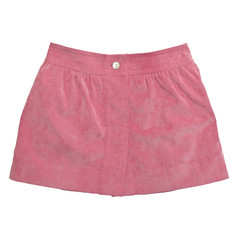 pink corduroy skirt on white background with working path