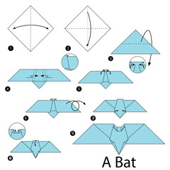 step by step instructions how to make origami A Bat.