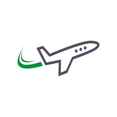 Logo design airplane traveling symbol vector