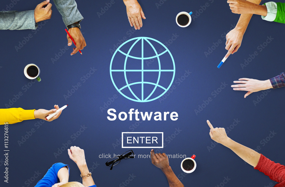 Poster software computer digital data homepage concept