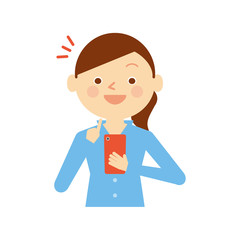 女性　スマホ　イラスト