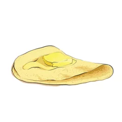 Deurstickers pancakes in syrup © Chisnikov