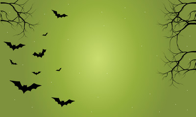 Halloween bat with green backgrounds