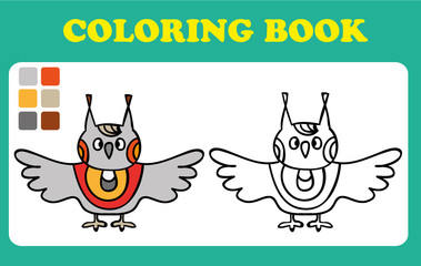 Vector illustration, cute funny owl , card concept, white background.