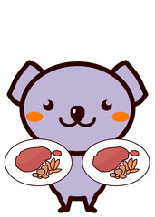 若鶏のワイン煮と動物シリーズ