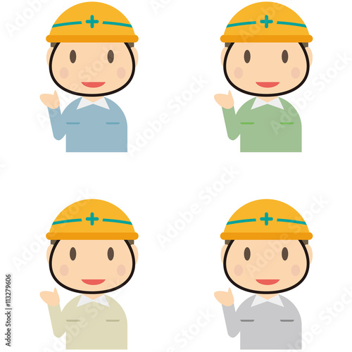案内する作業員の男性制服4つのカラ アイコン Stock Image And Royalty Free Vector Files On Fotolia Com Pic