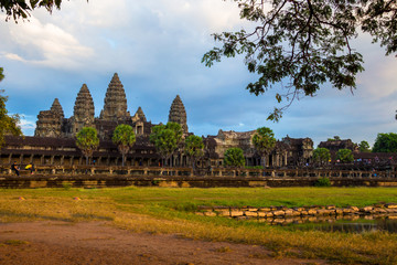 Fototapeta na wymiar Angor Wat, ancient architecture in Cambodia