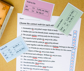 check mark box next to english exercise
