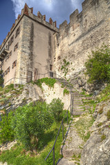 Fototapeta na wymiar Die Scaliger Burg in der bezaubernden Ortschaft Malcesine am Ostufer des Gardasee in Italien