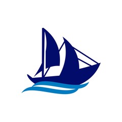 Sailing Boat vector icon symbol yacht