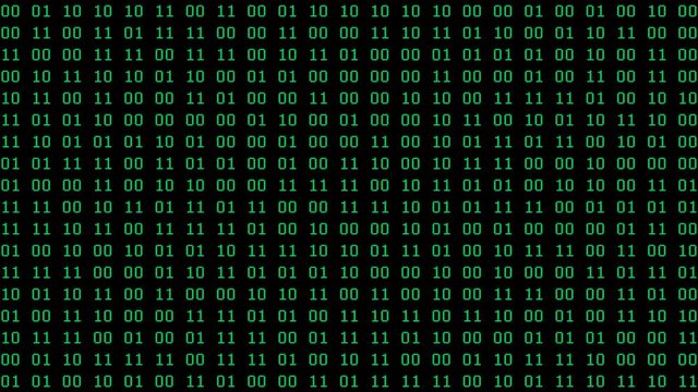 Green Binary Pairs Screensaver (25fps). Full screen saver graphic loop of pairs of binary data cycling on and off 1s and 0s.