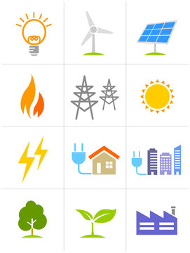 電力自由化　アイコン　セット