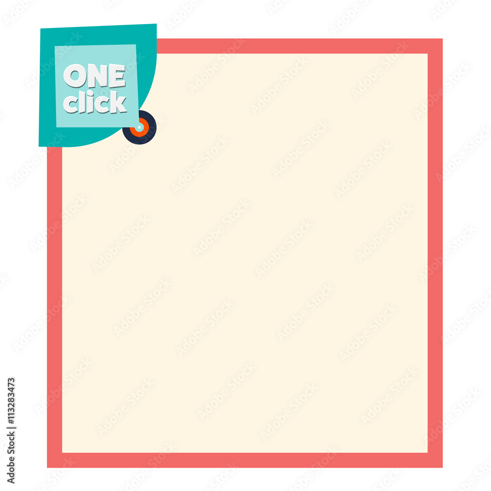 Aufkleber simply frame for your text and the words one click
