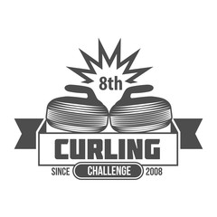 vintage curling labels and design elements