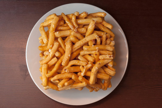 Tatar and Bashkir dish - chack-chack. Sweet dessrt, top view.